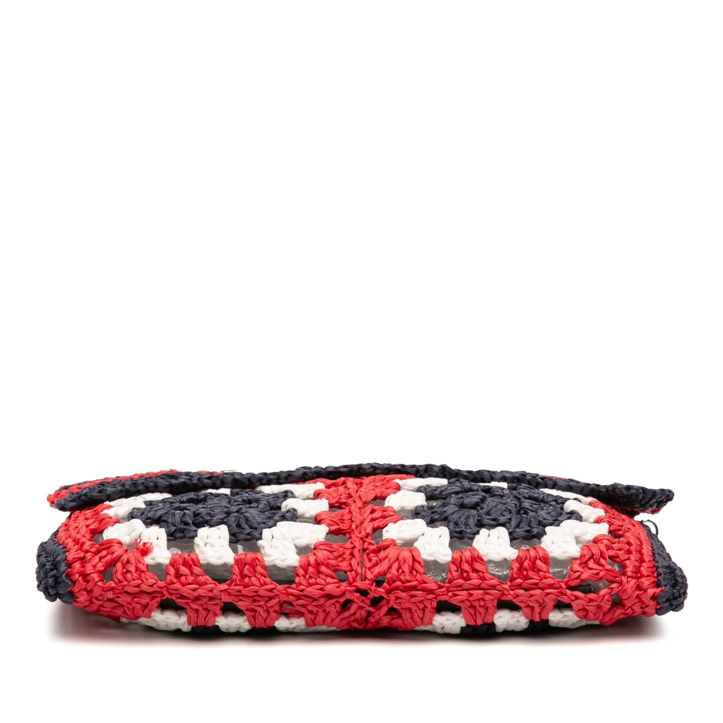 Miu Miu Multicolor Raffia Crochet Wallet on Chain