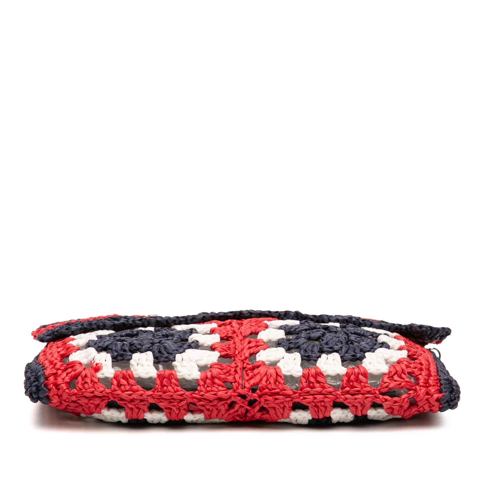 Miu Miu Multicolor Raffia Crochet Wallet on Chain