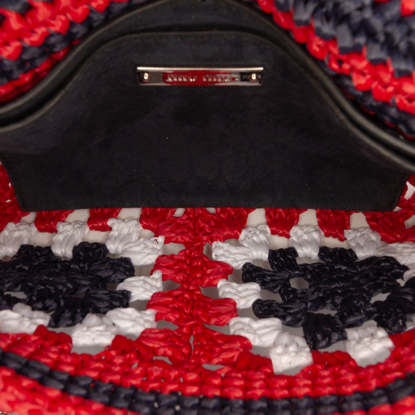 Miu Miu Multicolor Raffia Crochet Wallet on Chain