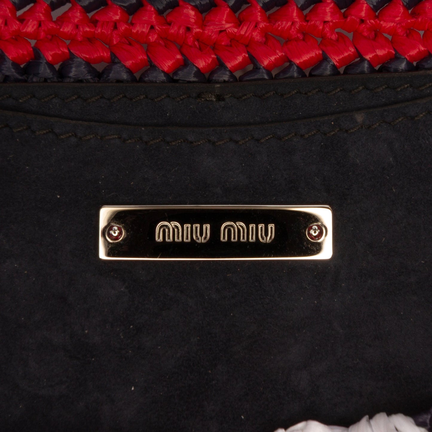Miu Miu Multicolor Raffia Crochet Wallet on Chain
