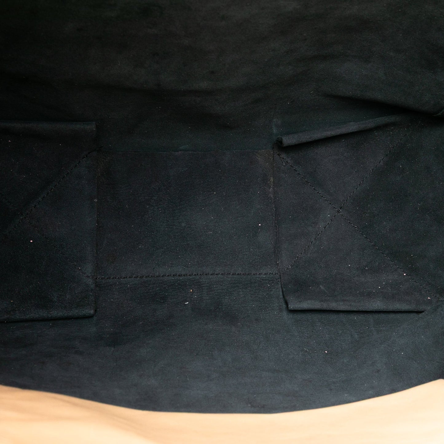 Bicolor Leather Vertical Cabas Tote