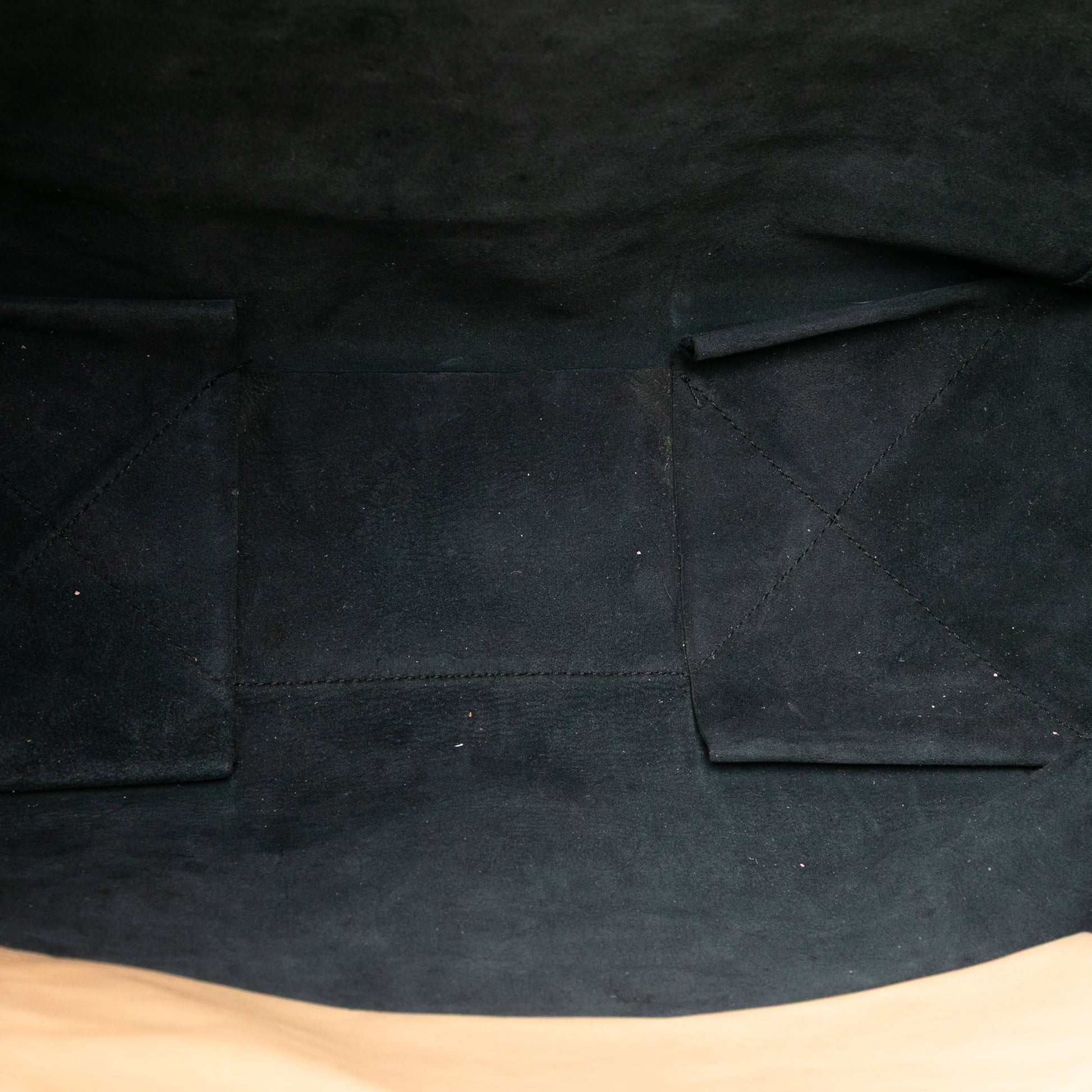 Bicolor Leather Vertical Cabas Tote