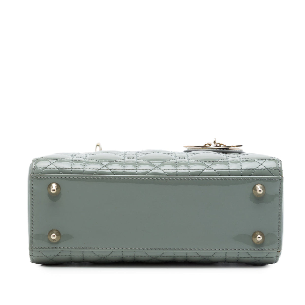 Dior Small Patent Cannage Lady Dior — Gray