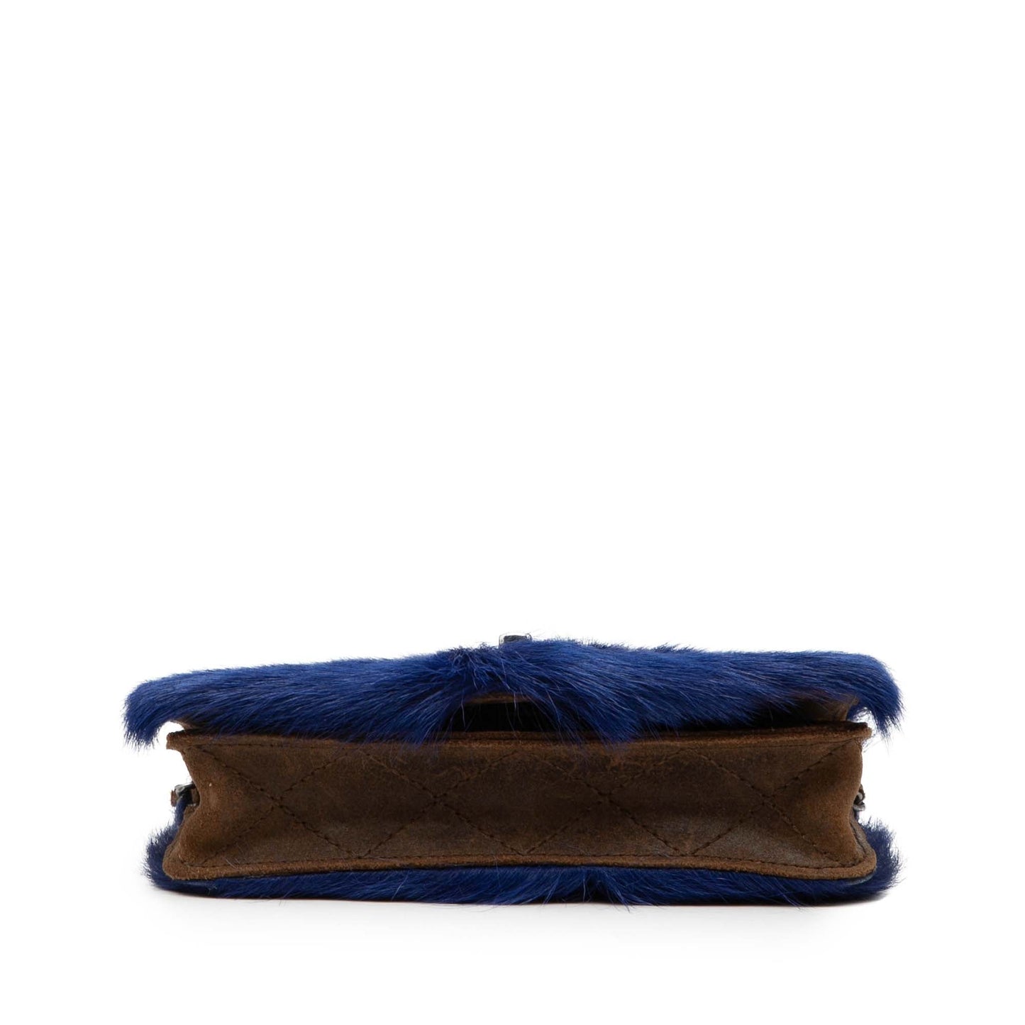 Chanel Paris Edinburgh Fur and Distressed Leather Wallet on Chain