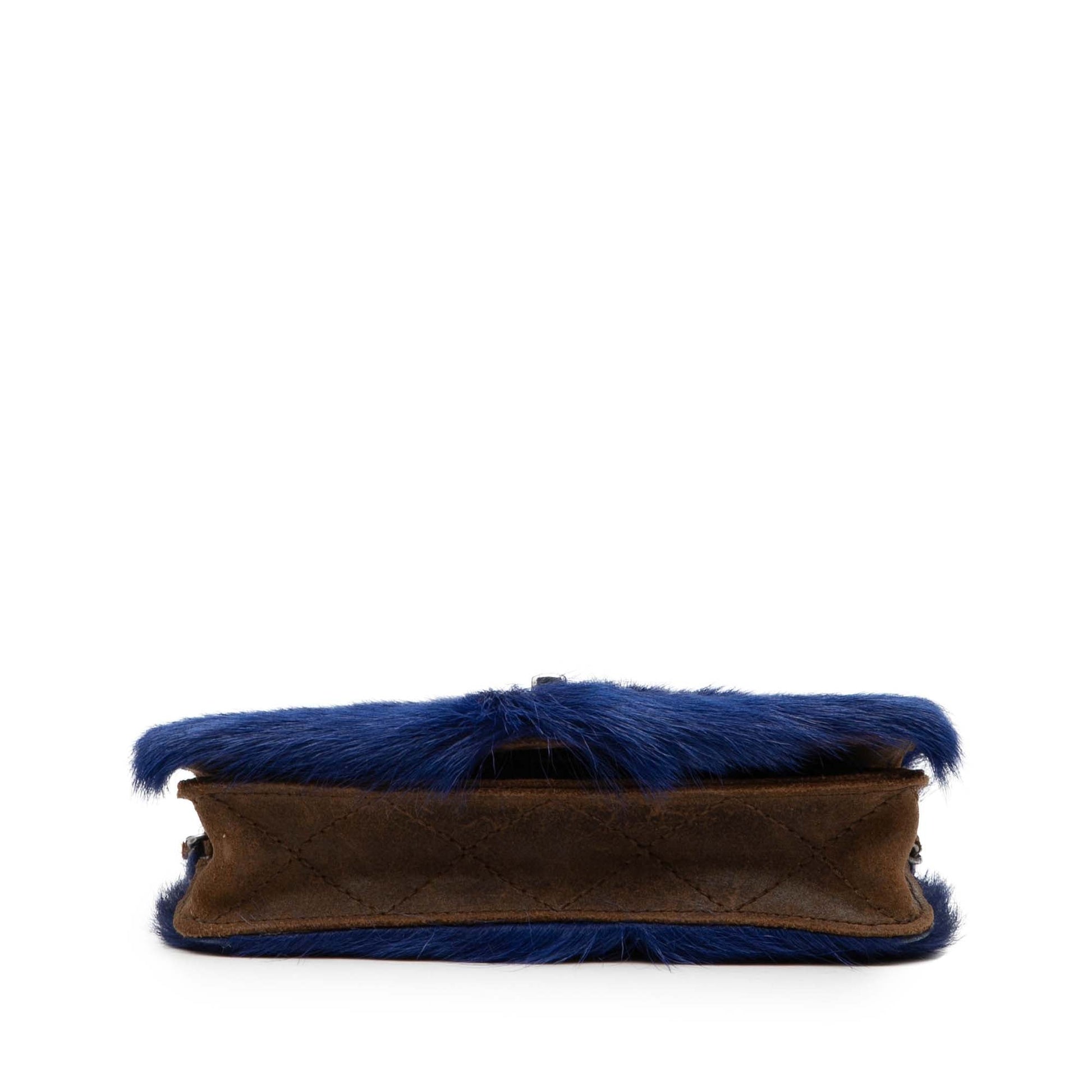 Chanel Paris Edinburgh Fur and Distressed Leather Wallet on Chain
