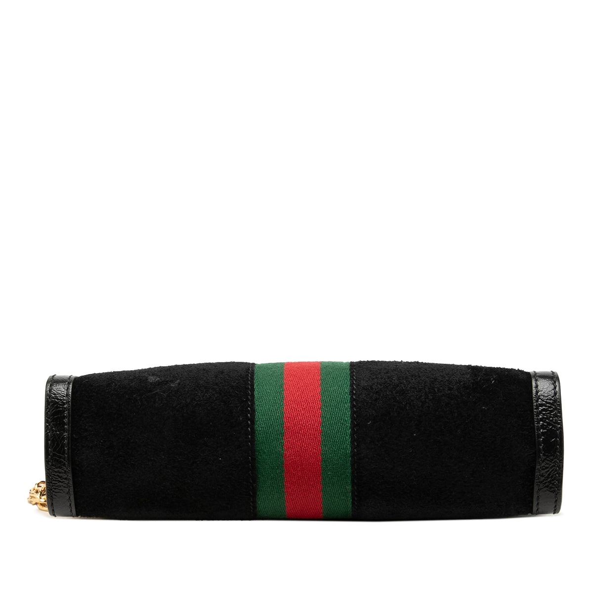 Gucci Small Suede Web Ophidia Chain Crossbody — Black