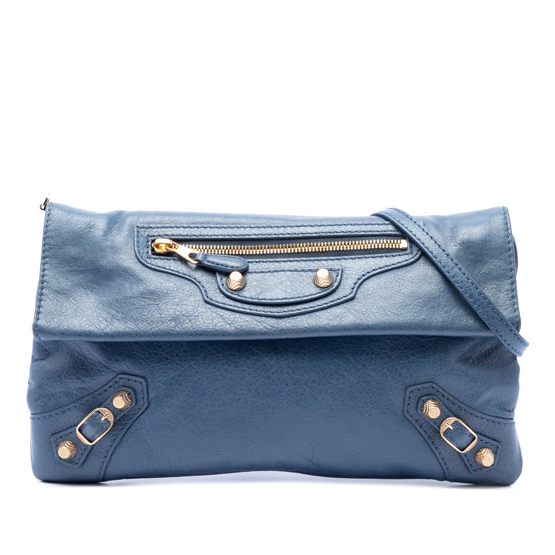 Balenciaga Lambskin Motocross Giant 12 Envelope Clutch With Strap