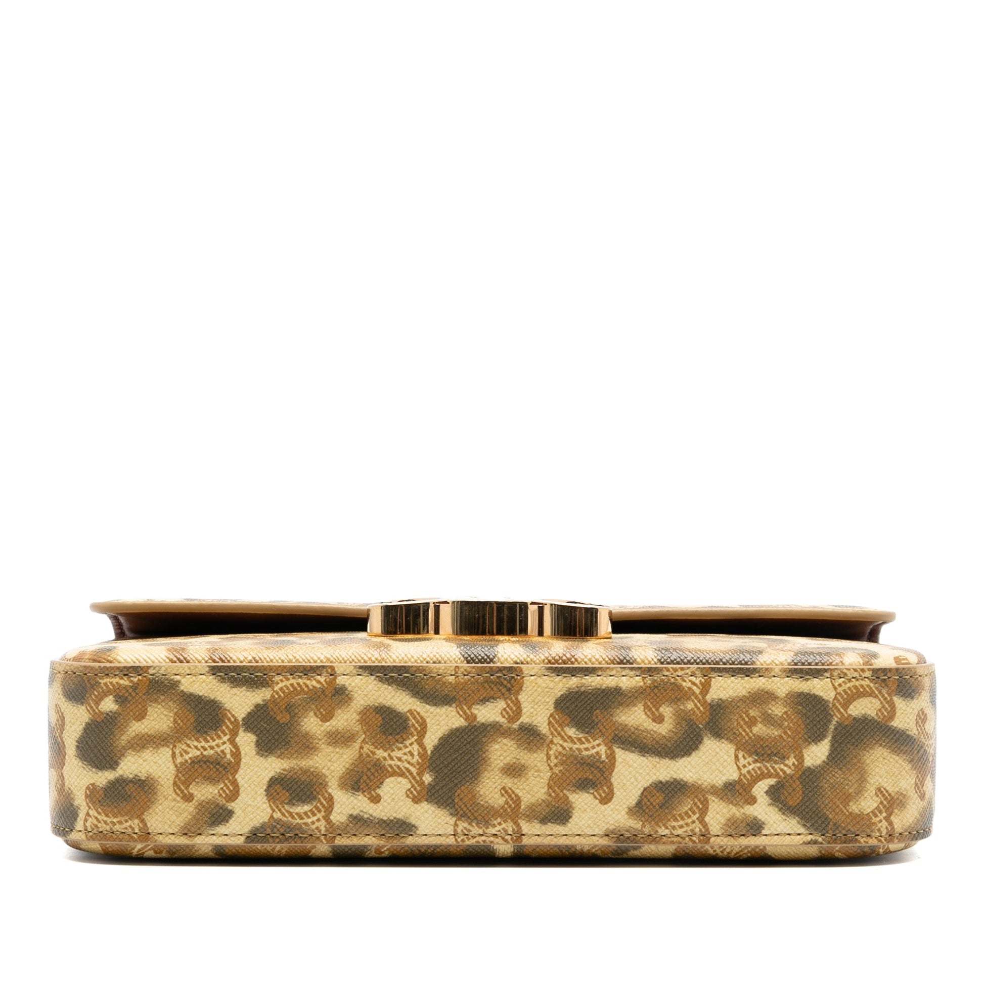 Celine Calfskin Leopard Print Claude Chain Shoulder Bag