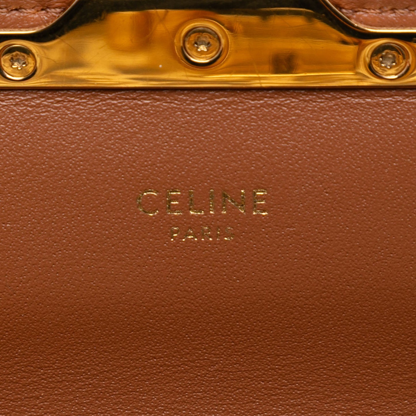Celine Calfskin Leopard Print Claude Chain Shoulder Bag