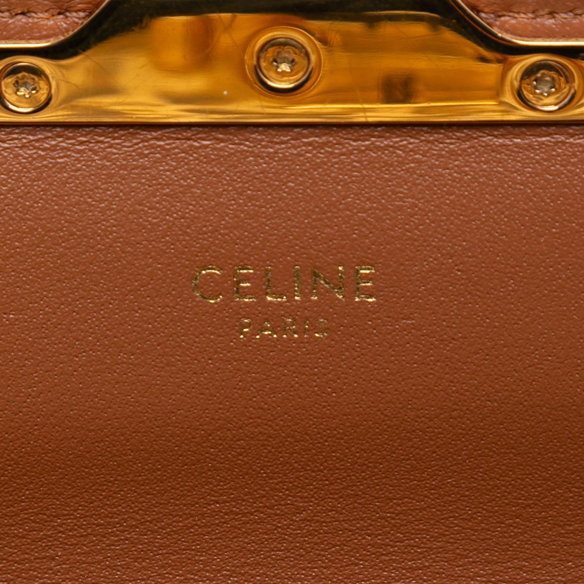Celine Calfskin Leopard Print Claude Chain Shoulder Bag