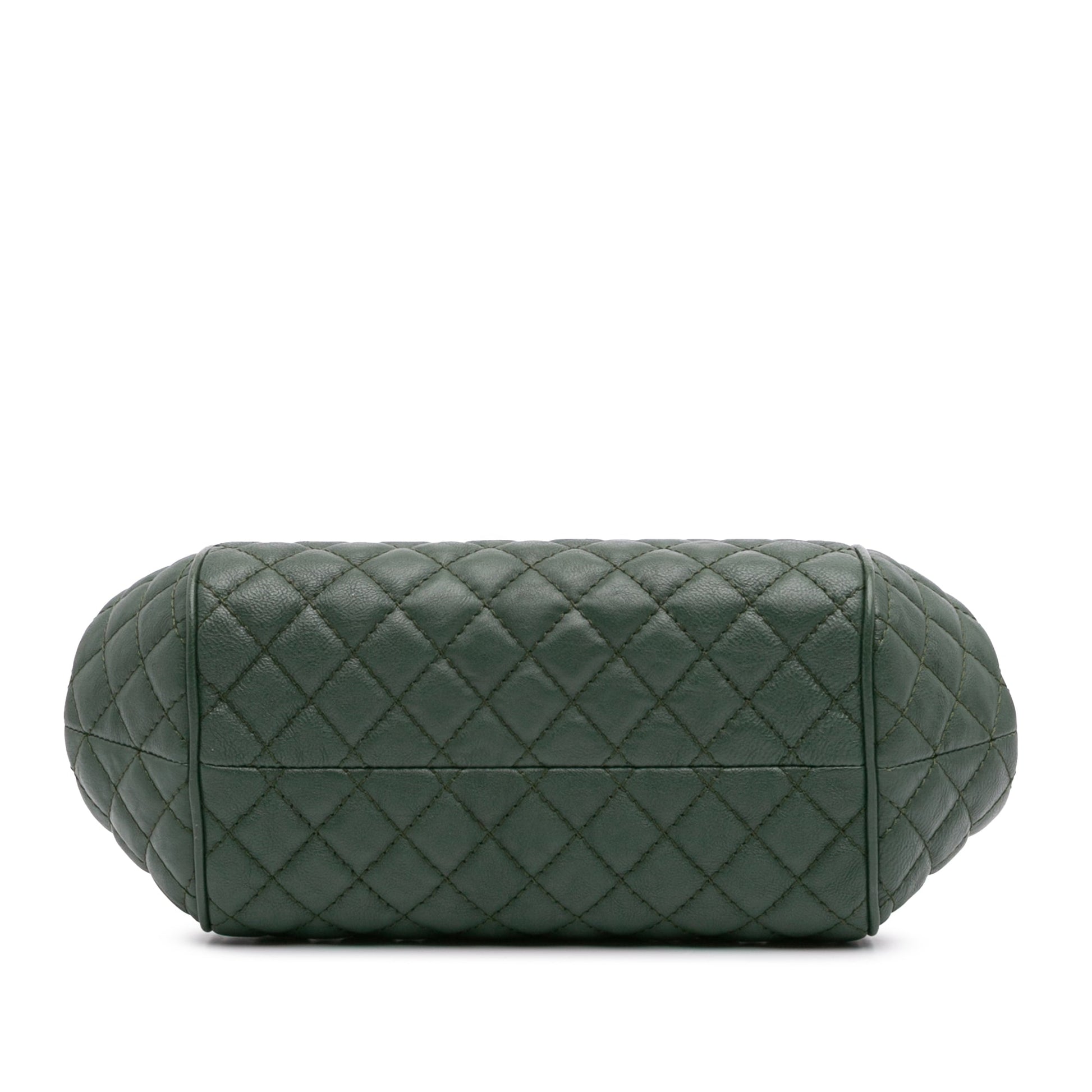 Chanel Small Quilted Calfskin Colosseum Lock Frame Bowling Bag