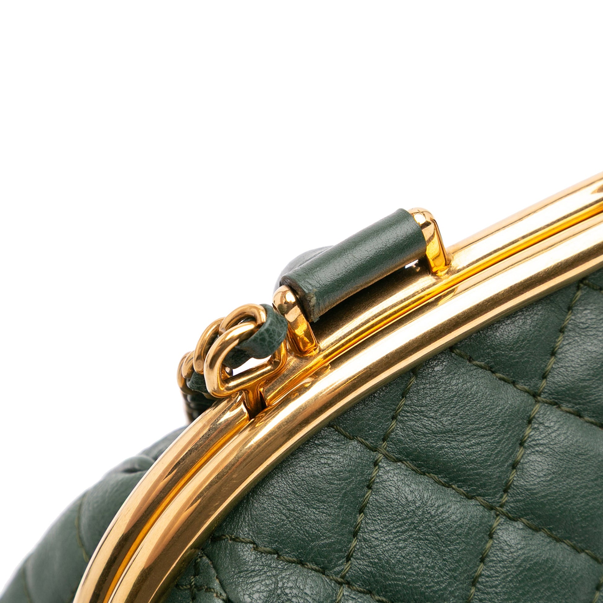 Chanel Small Quilted Calfskin Colosseum Lock Frame Bowling Bag