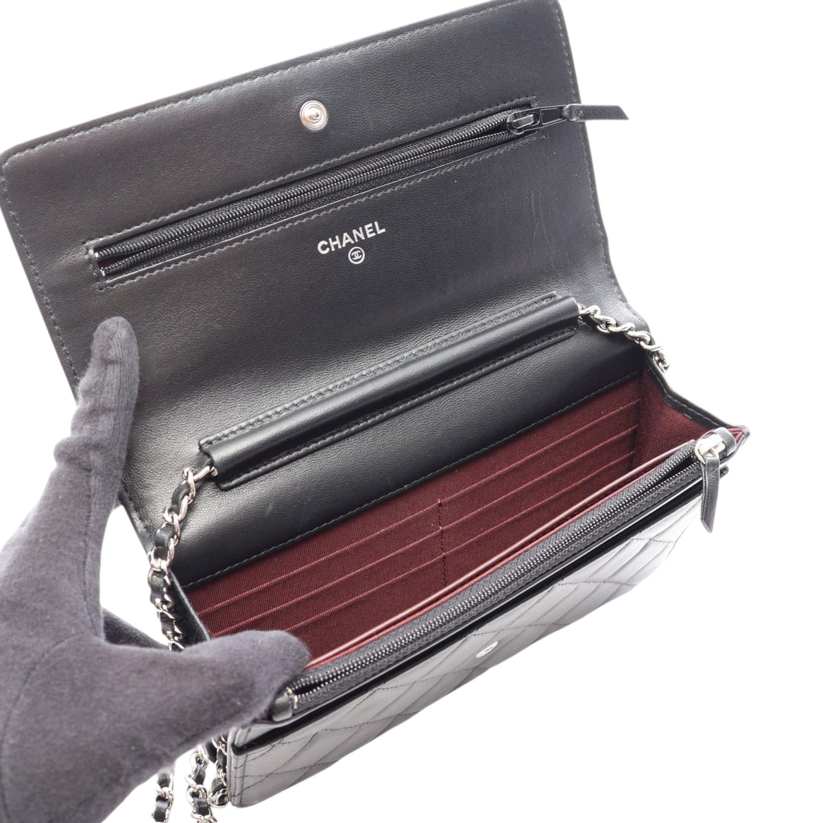 Chanel CC Quilted Lambskin Wallet On Chain