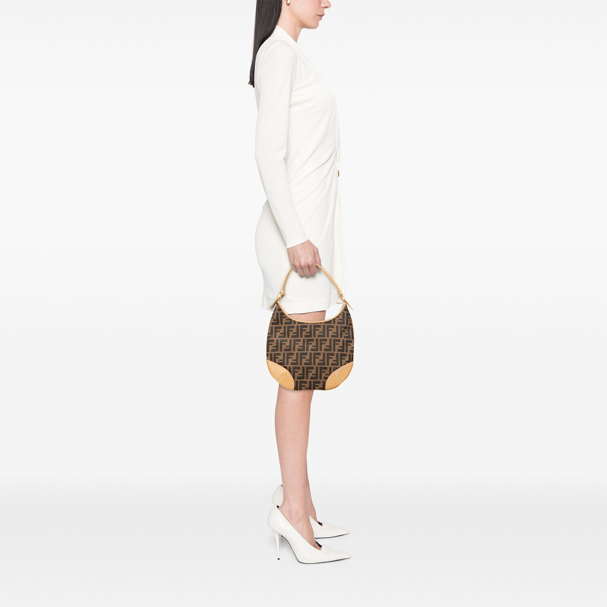 Fendi Zucca Canvas Hobo — Brown