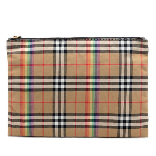 Burberry House Check Canvas Rainbow Clutch