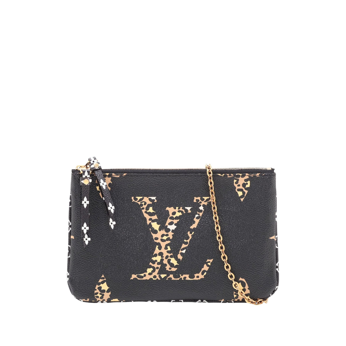 Louis Vuitton Monogram Giant Jungle Double Zip Pochette — Black