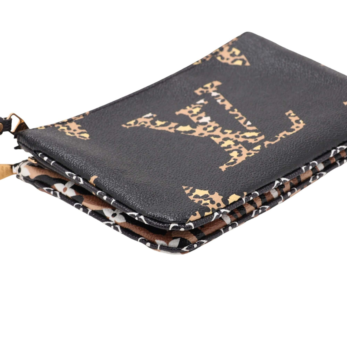 Louis Vuitton Monogram Giant Jungle Double Zip Pochette — Black