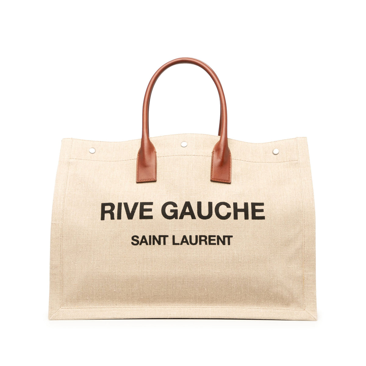 Saint Laurent Large Canvas Rive Gauche Tote — Brown
