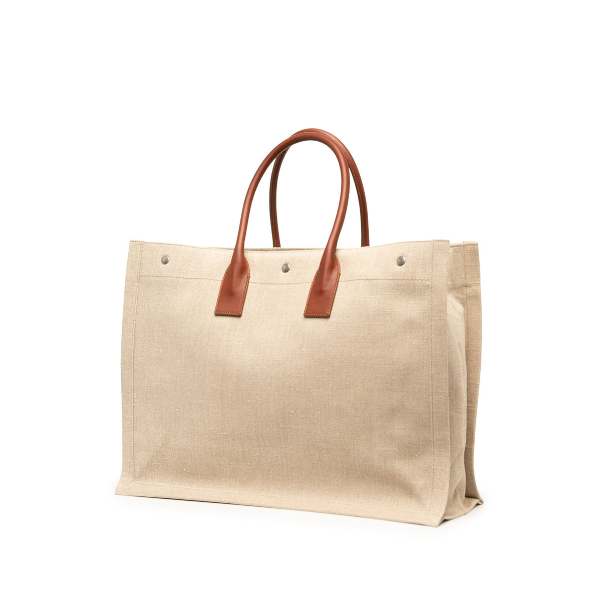Saint Laurent Large Canvas Rive Gauche Tote — Brown