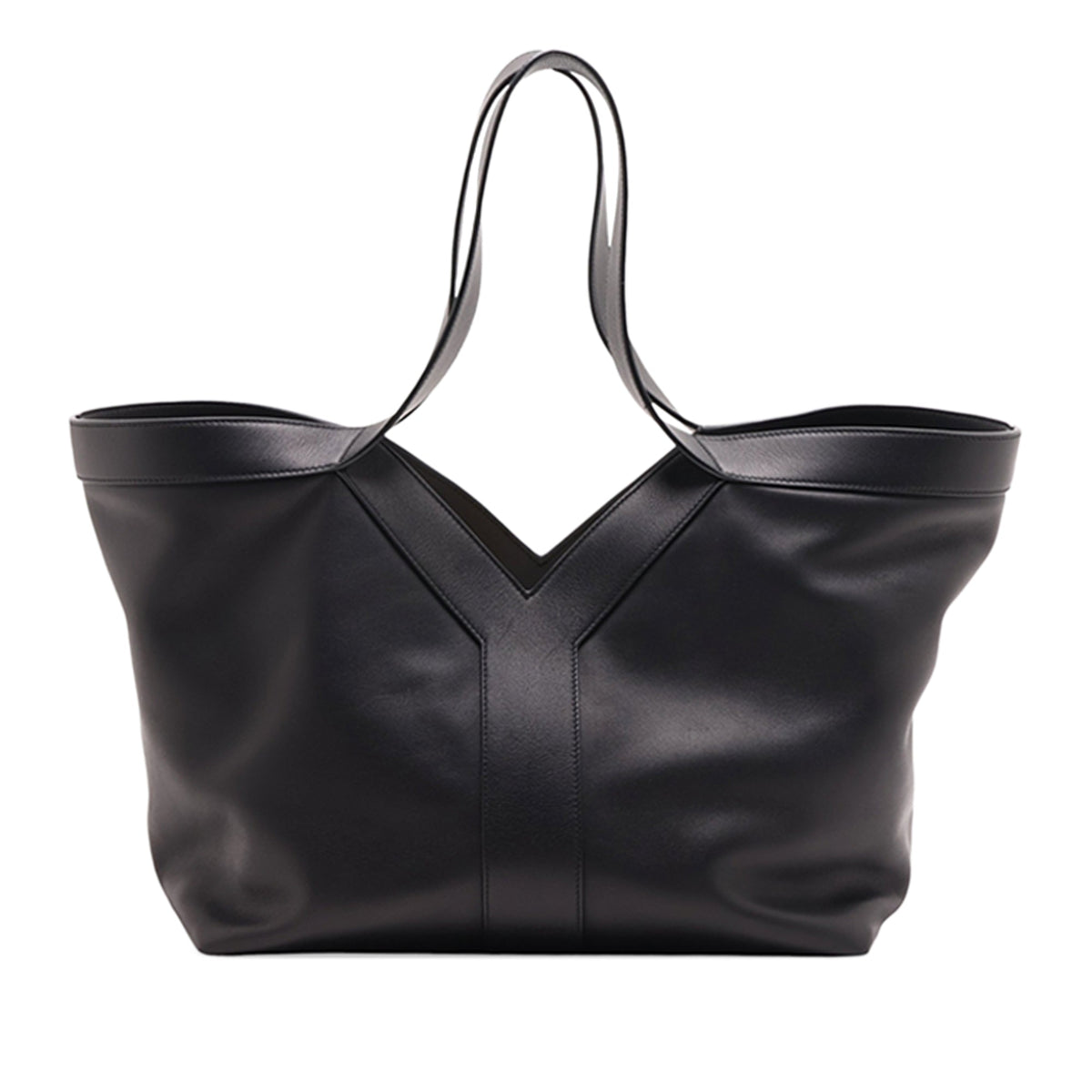 Saint Laurent Leather Y Tote — Black