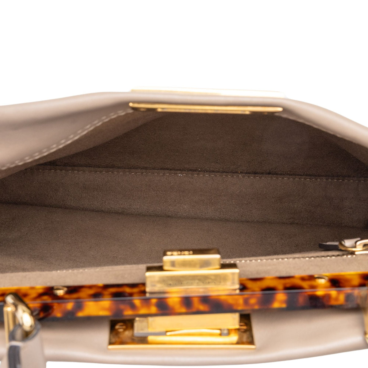 Fendi Medium Leather Peekaboo Iconic Satchel — Brown