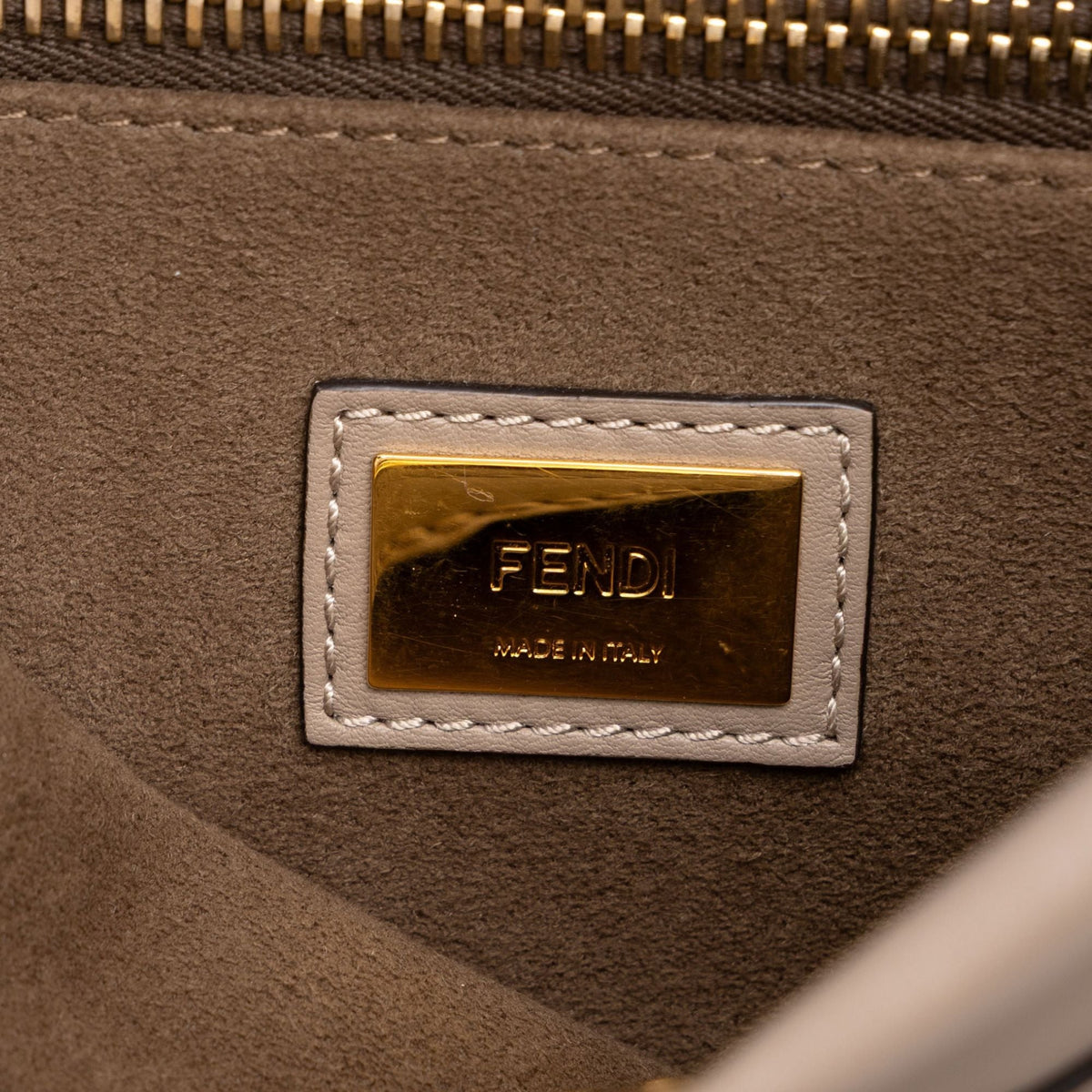 Fendi Medium Leather Peekaboo Iconic Satchel — Brown