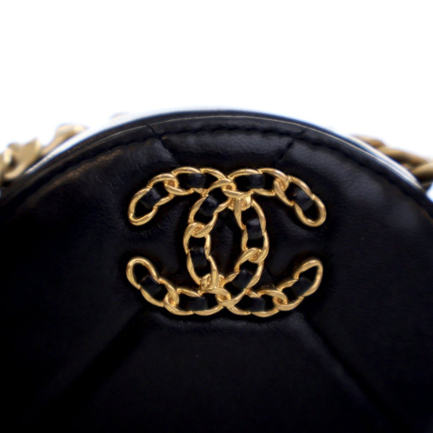 Chanel Lambskin 19 Round Clutch with Chain