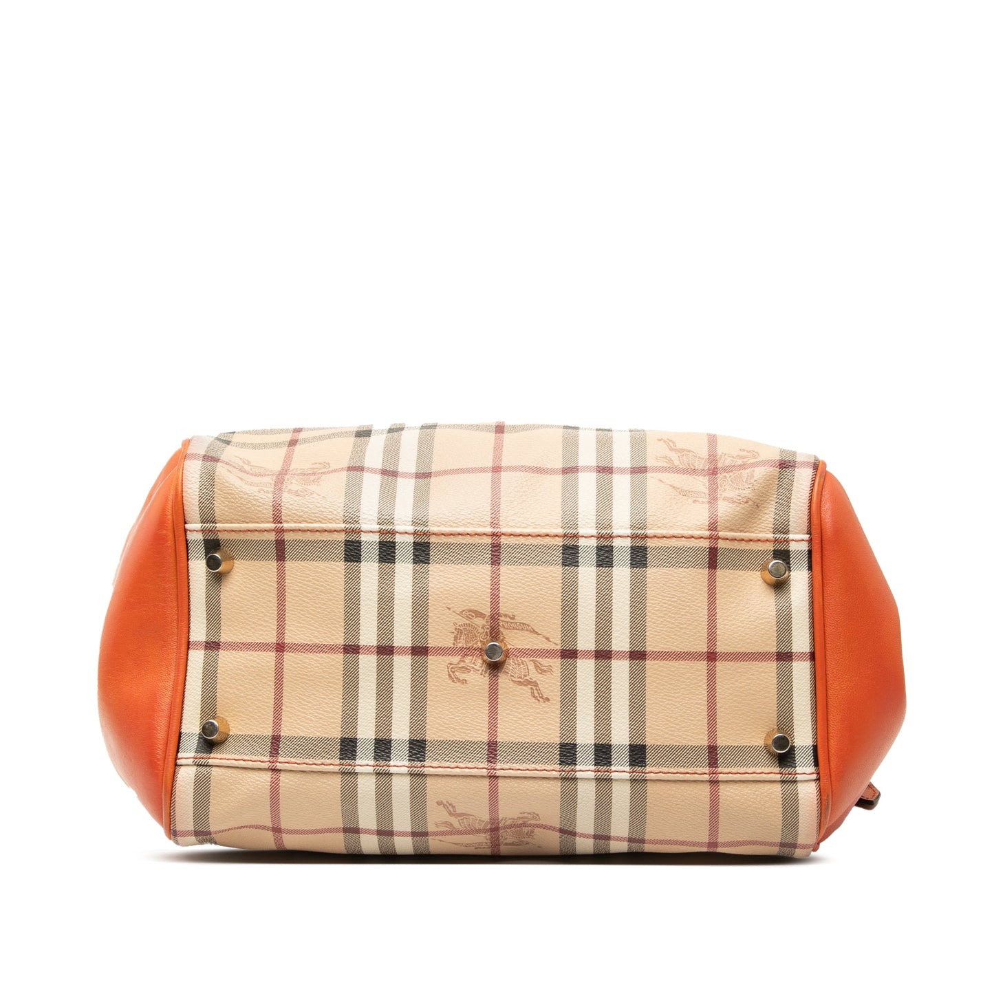 Burberry Small Leather Trimmed Haymarket Check Coated Canvas Canterbury Tote