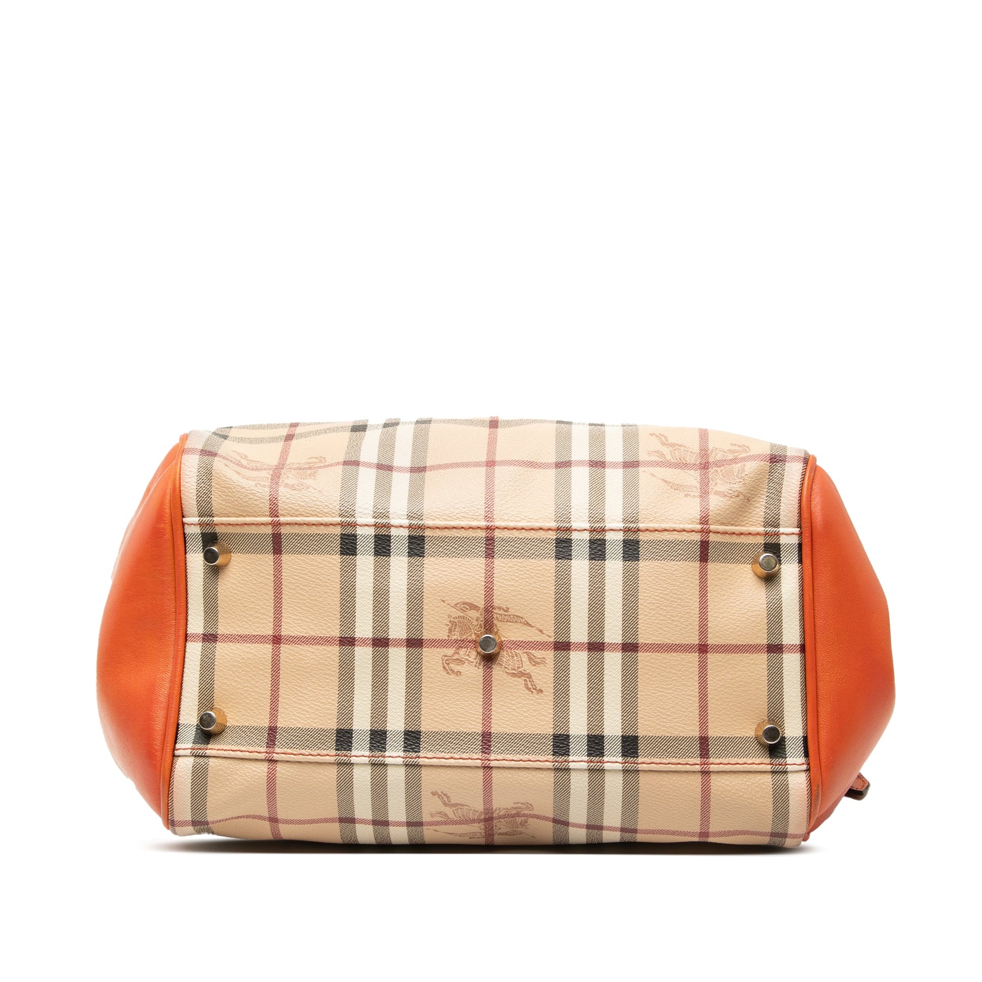Burberry Small Leather Trimmed Haymarket Check Coated Canvas Canterbury Tote