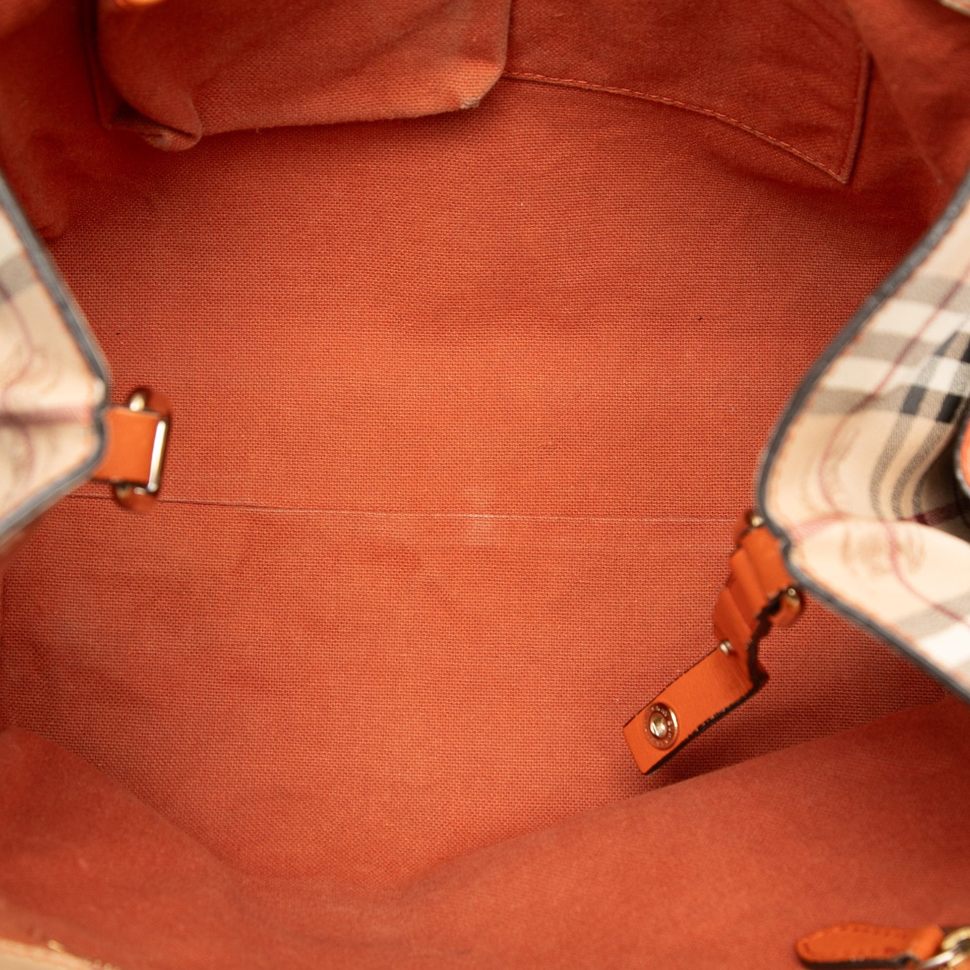 Burberry Small Leather Trimmed Haymarket Check Coated Canvas Canterbury Tote