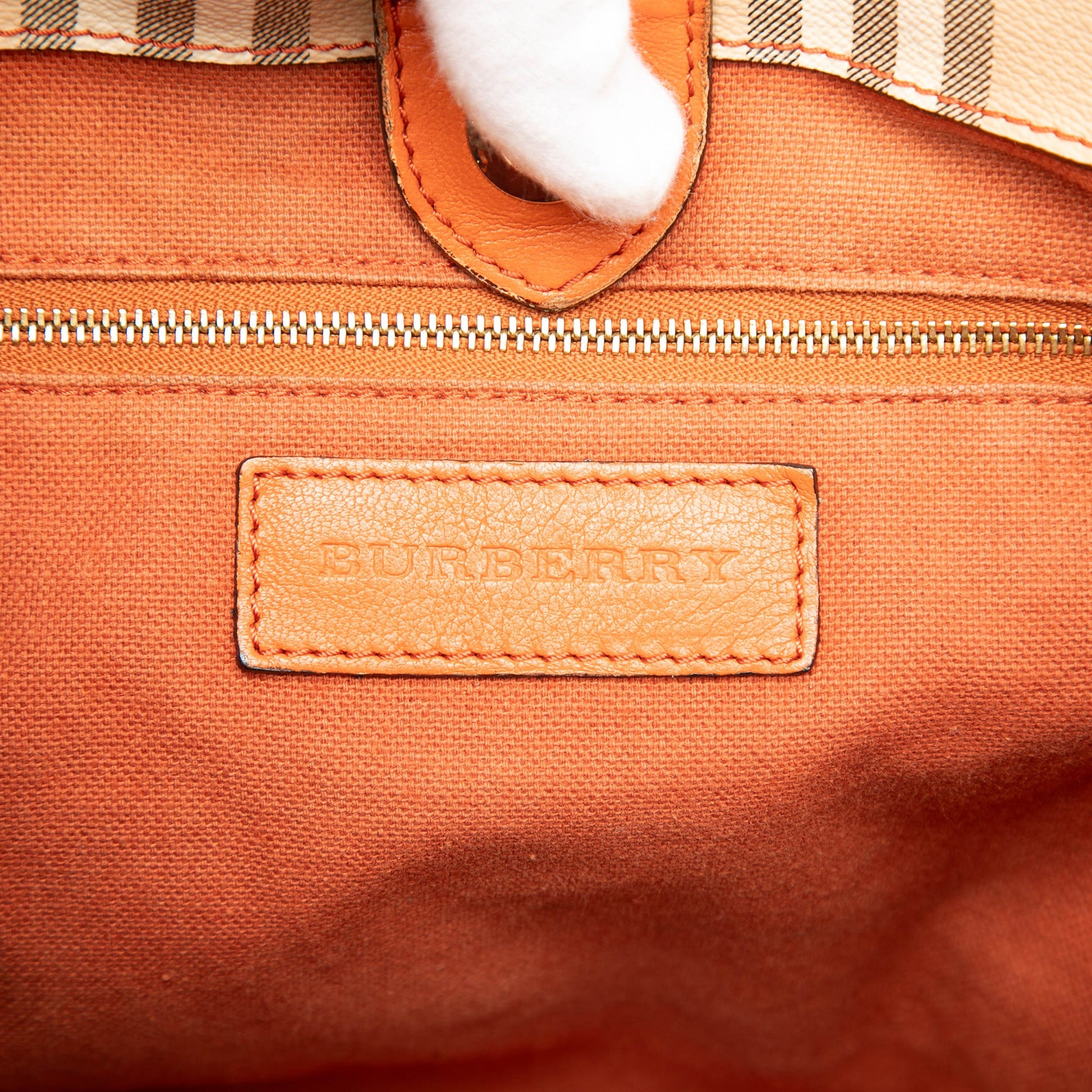 Burberry Small Leather Trimmed Haymarket Check Coated Canvas Canterbury Tote