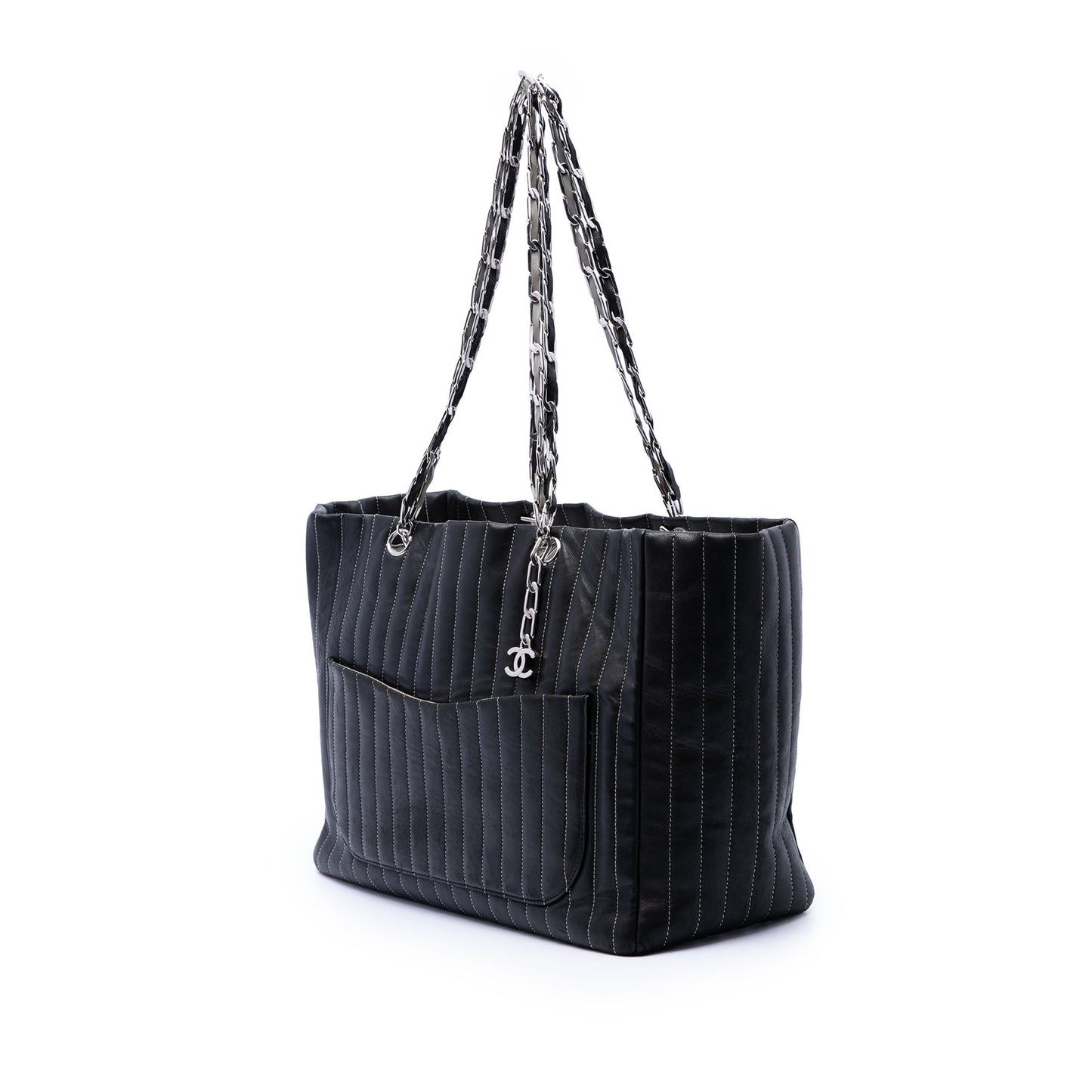 Chanel Large Lambskin Vertical Quilted Mademoiselle Tote