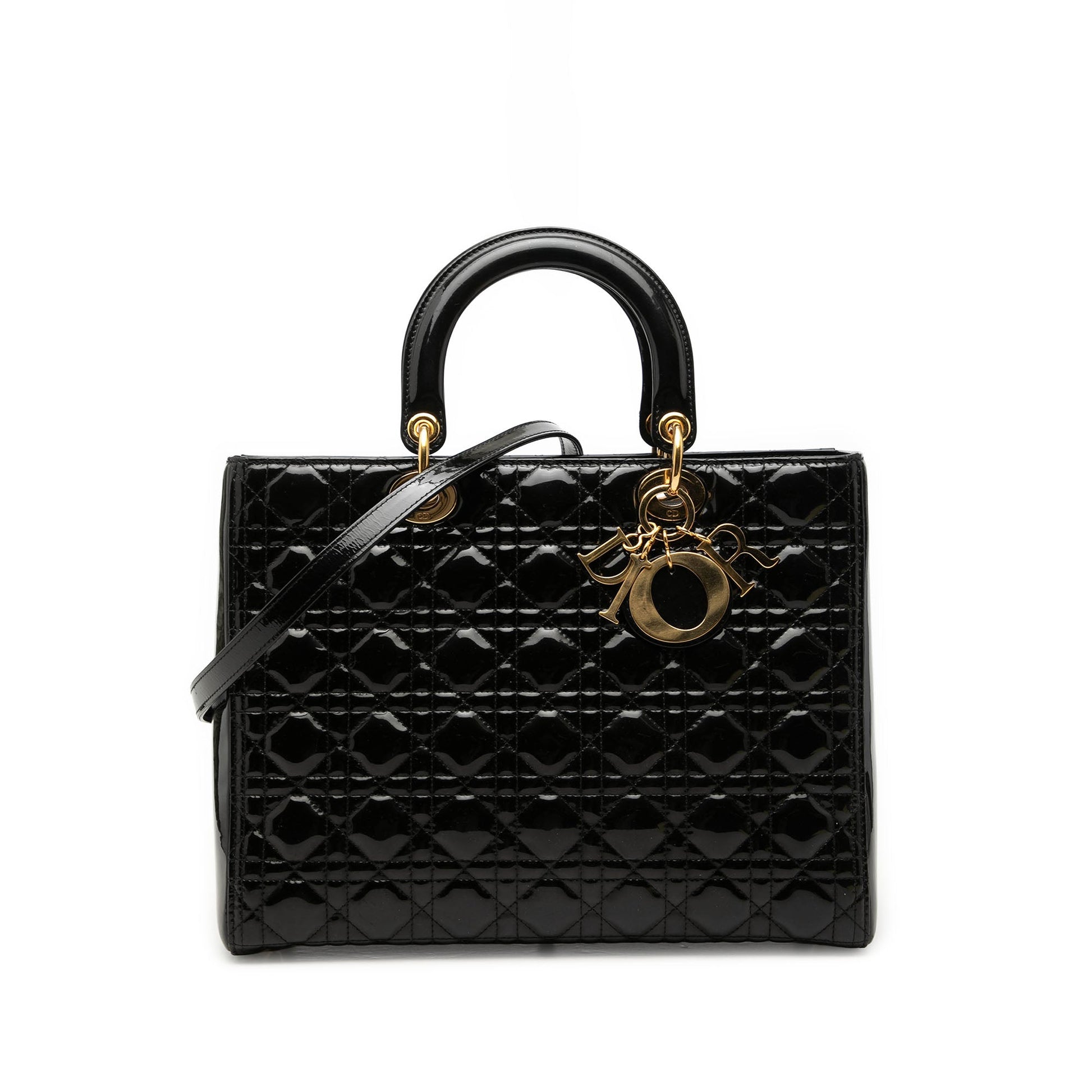 Dior Large Patent Cannage Lady Dior