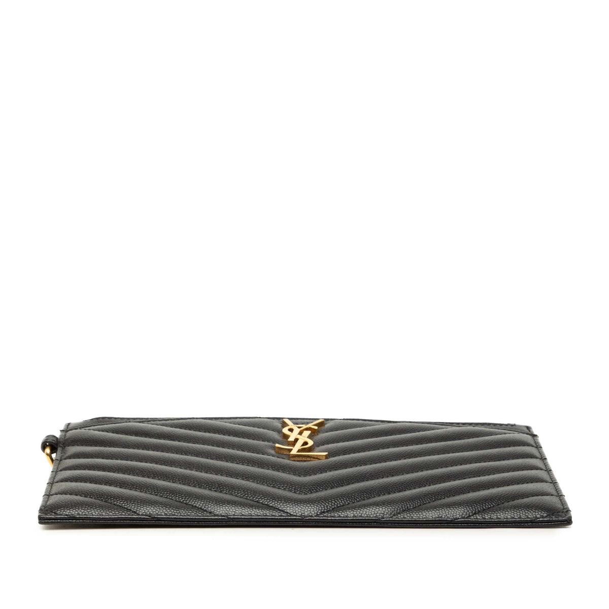 Saint Laurent Large Grain De Poudre Matelasse Cassandre Zip Pouch