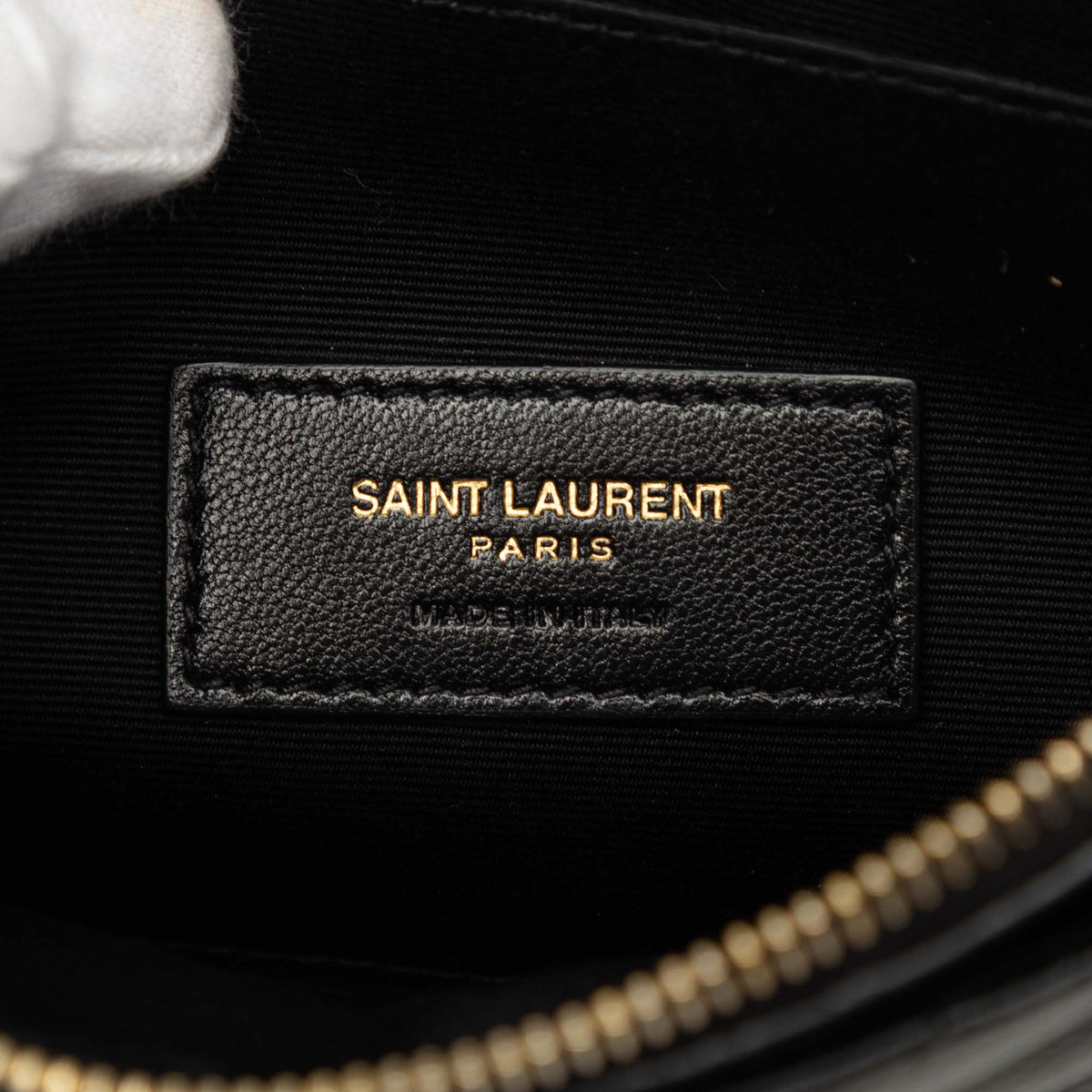 Saint Laurent Large Grain De Poudre Matelasse Cassandre Zip Pouch