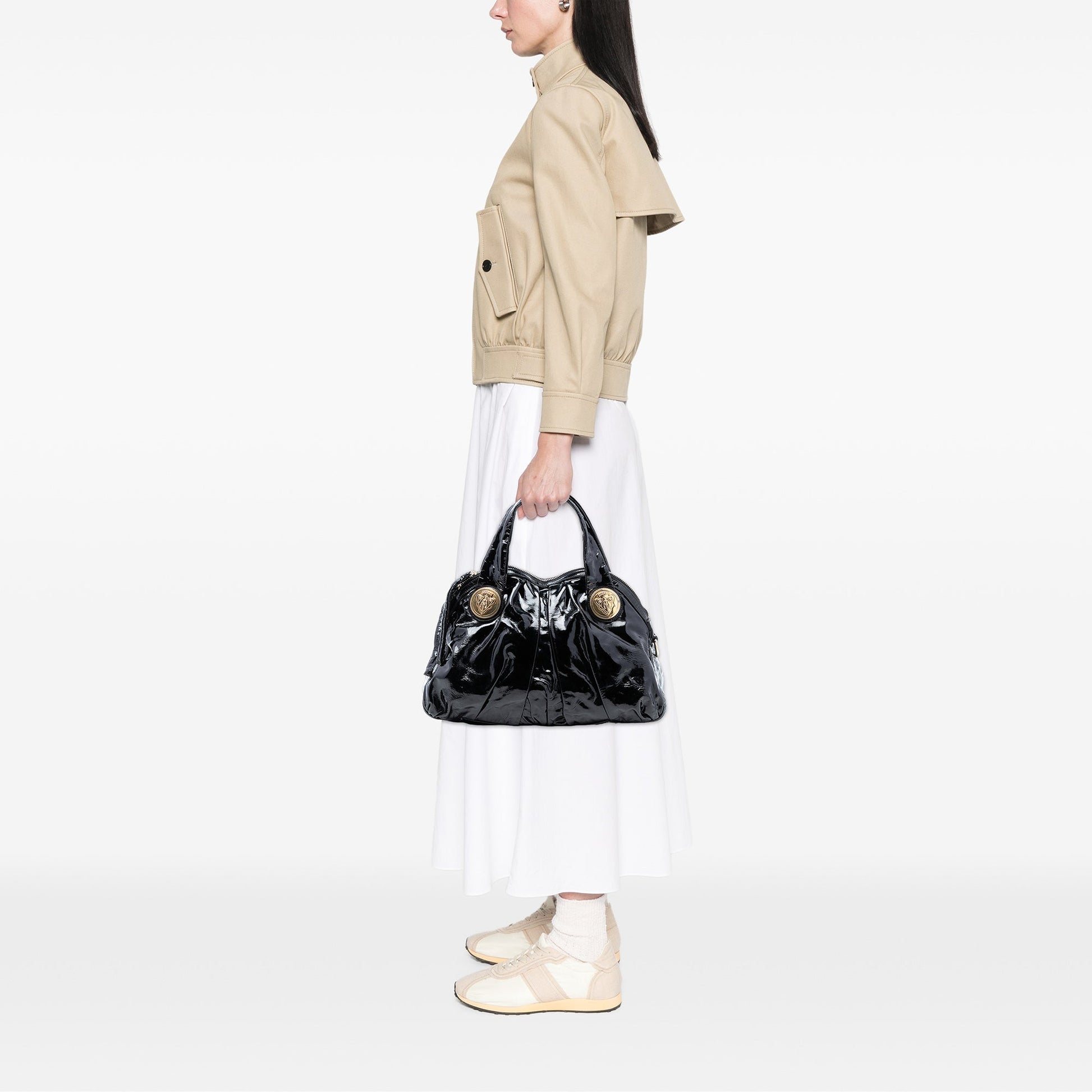 Gucci Large Patent Hysteria Satchel
