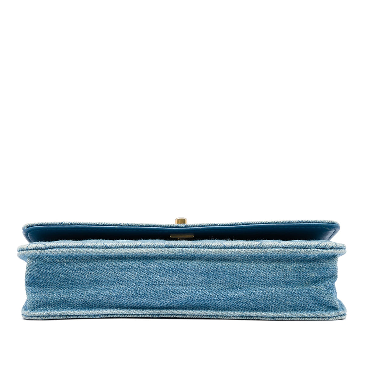 Chanel CC Quilted Denim Pearl Crush Wallet On Chain — Blue