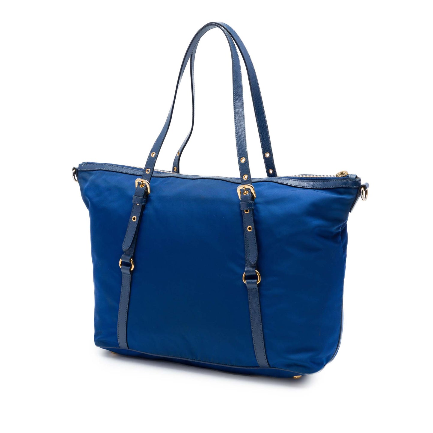 Prada Saffiano Trimmed Tessuto Zip Top Convertible Tote