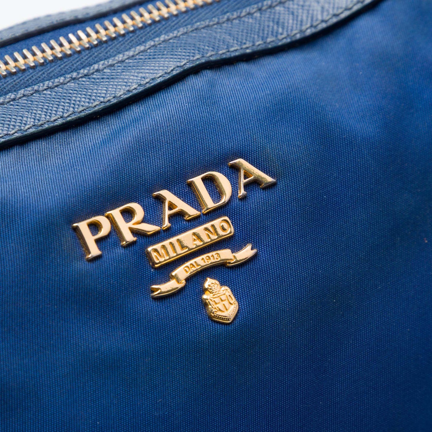 Prada Saffiano Trimmed Tessuto Zip Top Convertible Tote