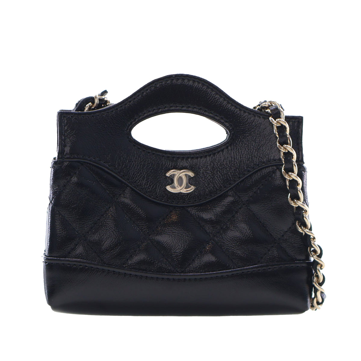 Chanel Micro Shiny Lambskin 31 Clutch with Chain