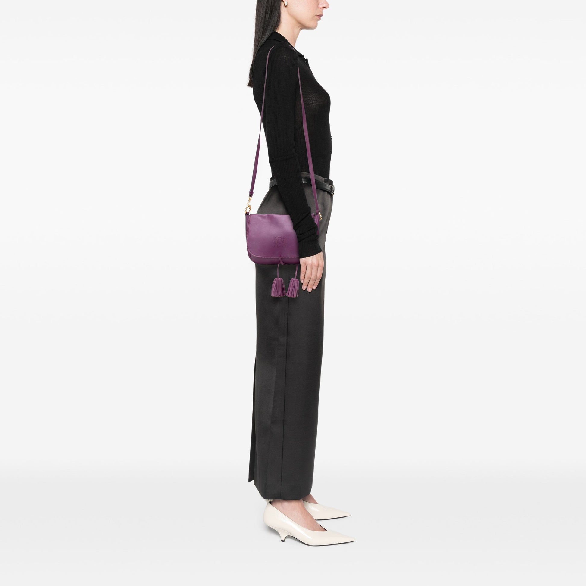 LOEWE Nappa Anagram Tassel Crossbody