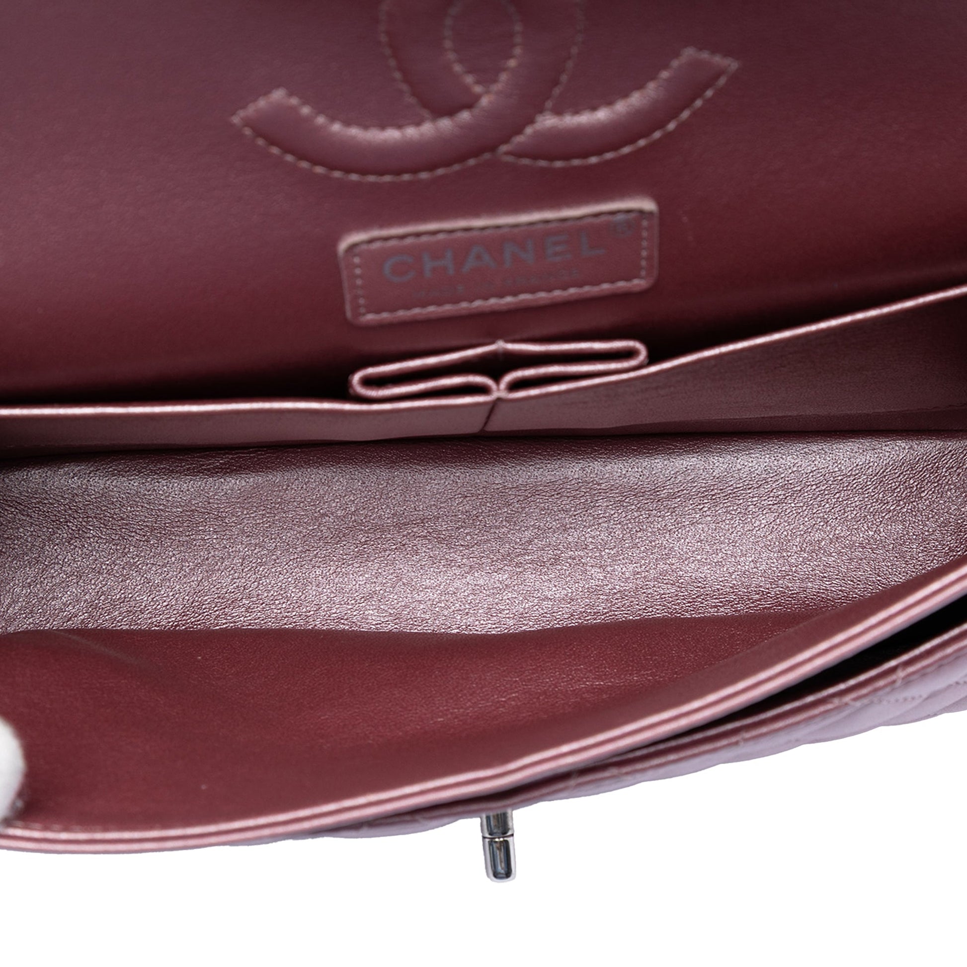 Medium Metallic Classic Lambskin Double Flap