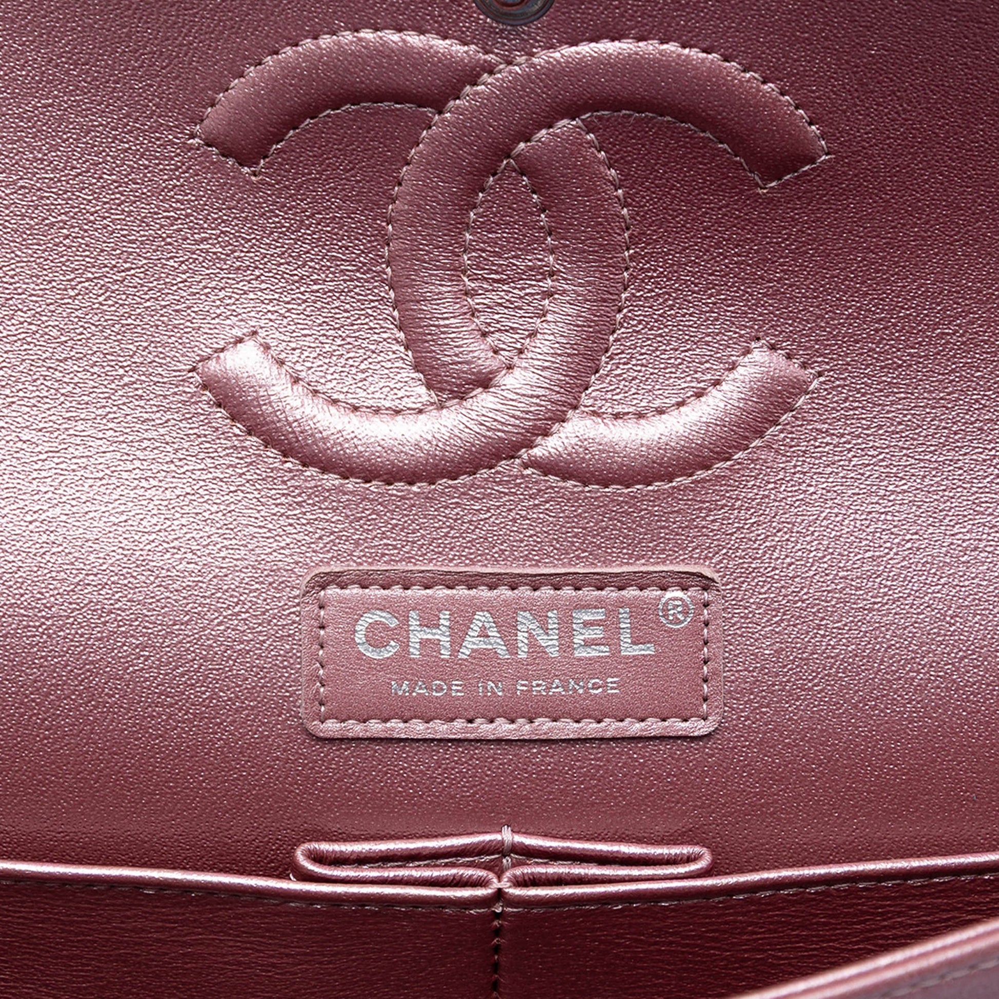 Medium Metallic Classic Lambskin Double Flap