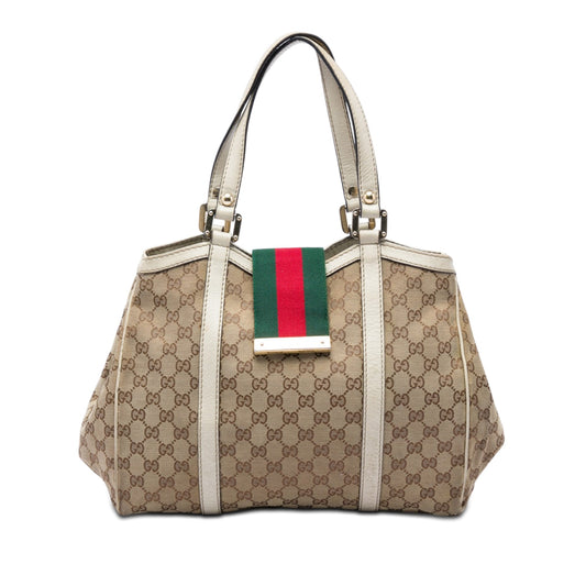 Gucci GG Canvas Web New Ladies Tote