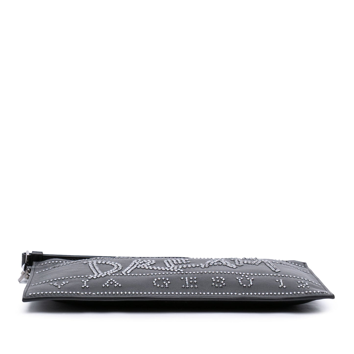 Versace Crystal Embellished Leather Clutch