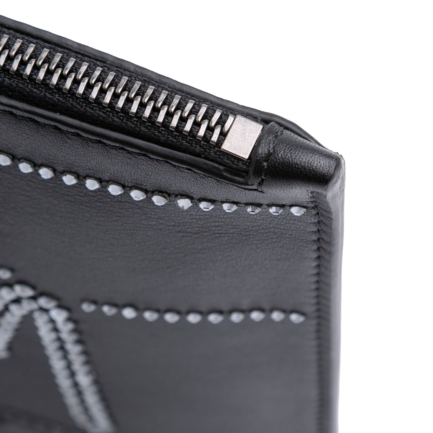 Versace Crystal Embellished Leather Clutch