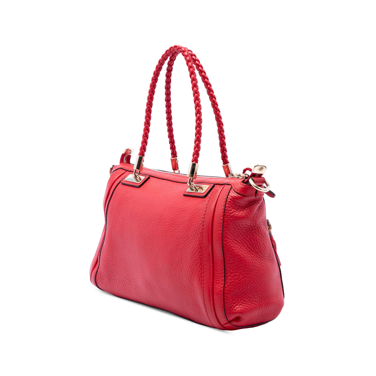 Gucci Pebbled Calfskin Bella Satchel — Red