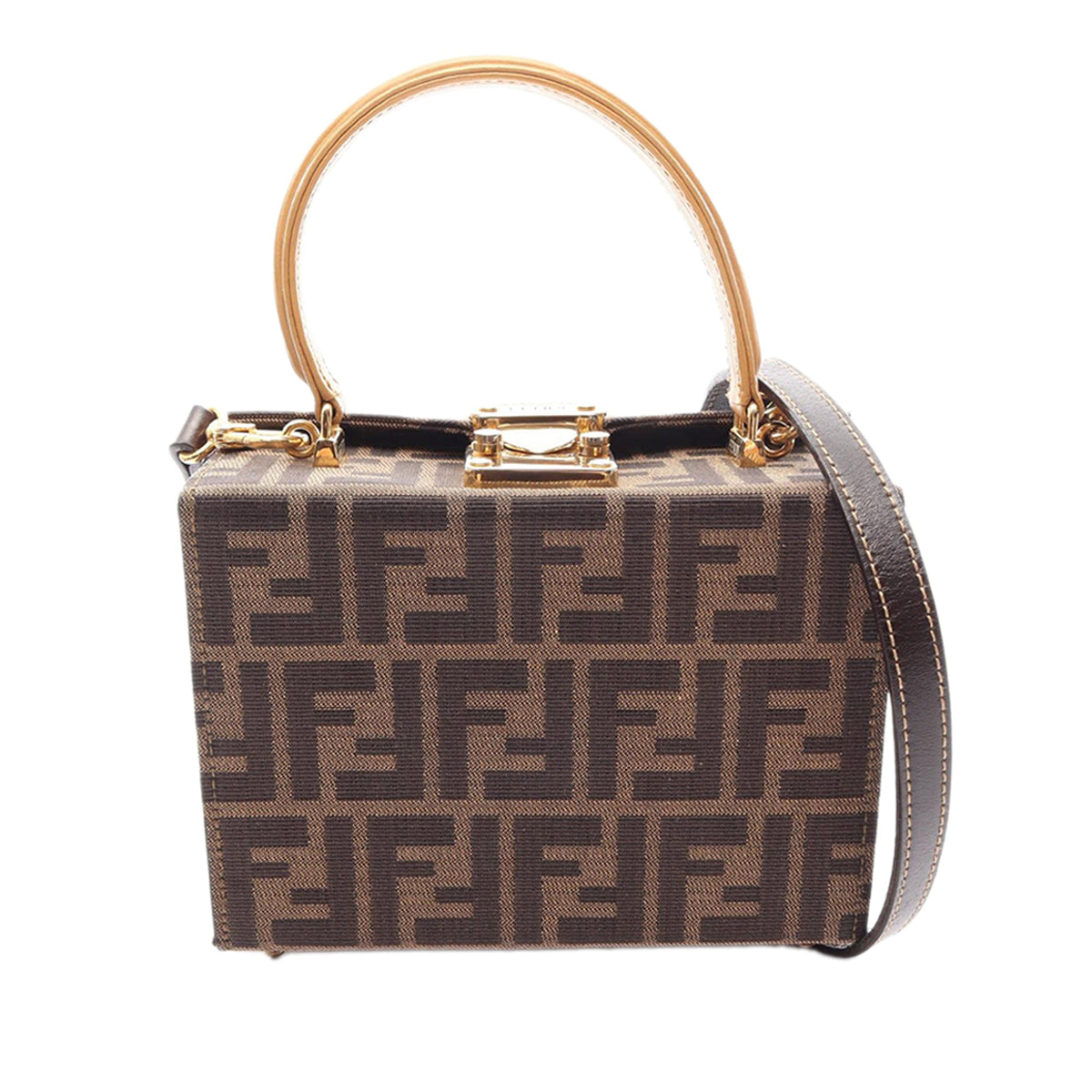 Fendi Zucca Canvas Satchel — Brown