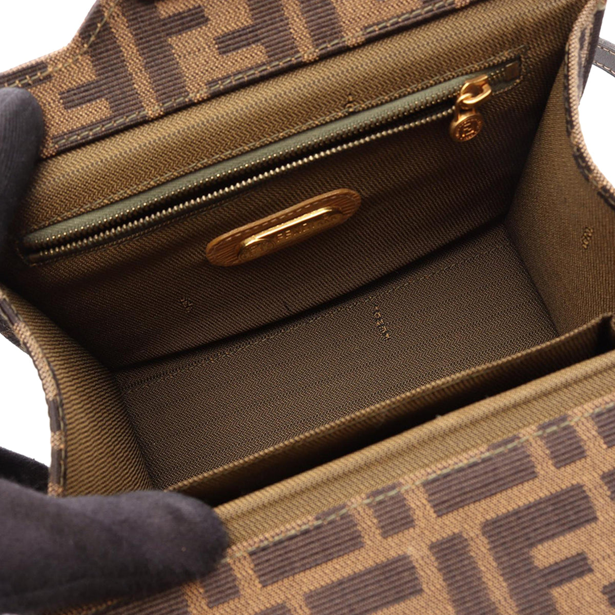 Fendi Zucca Canvas Satchel — Brown