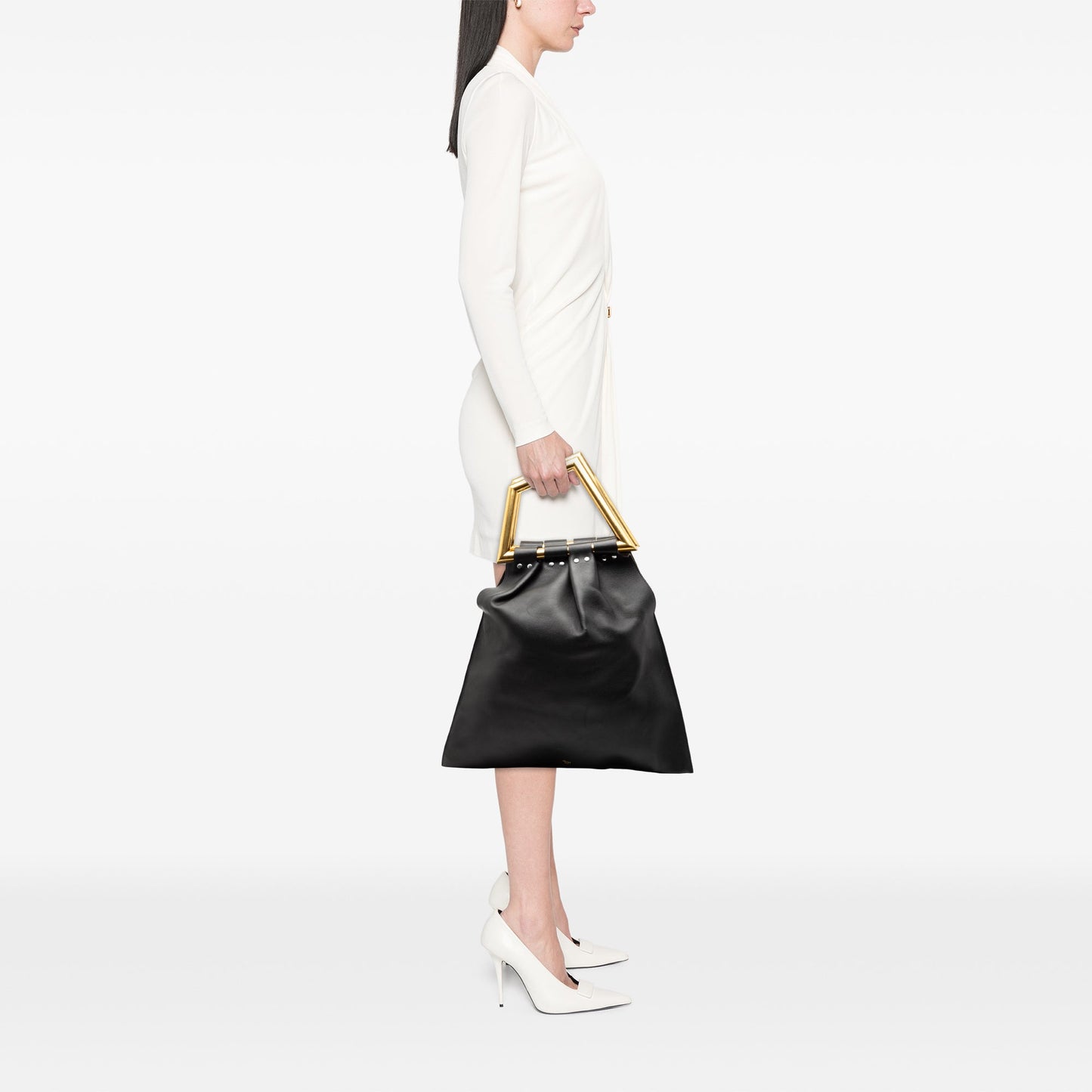Celine Leather Open Triangle Sac Handbag